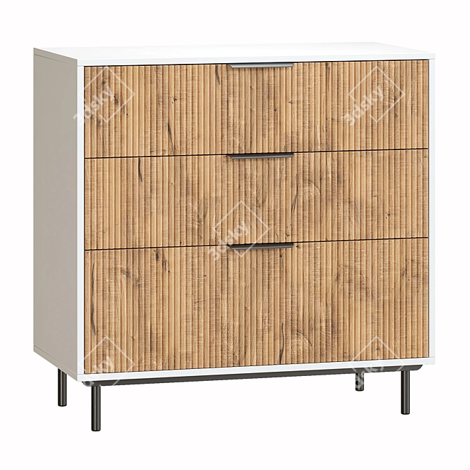 Levante White Bedside Cabinet & Vanity Set 3D model image 2