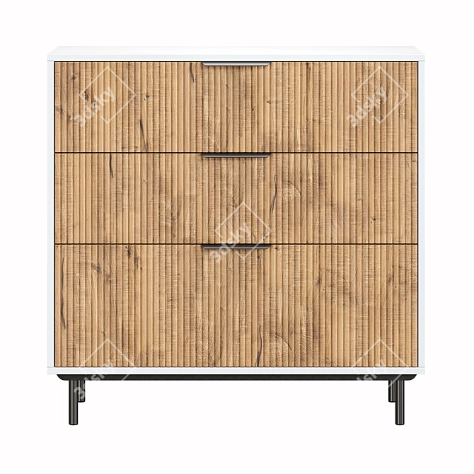 Levante White Bedside Cabinet & Vanity Set 3D model image 4