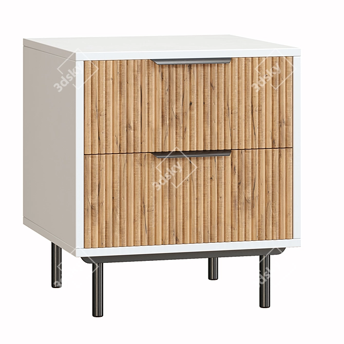 Levante White Bedside Cabinet & Vanity Set 3D model image 5