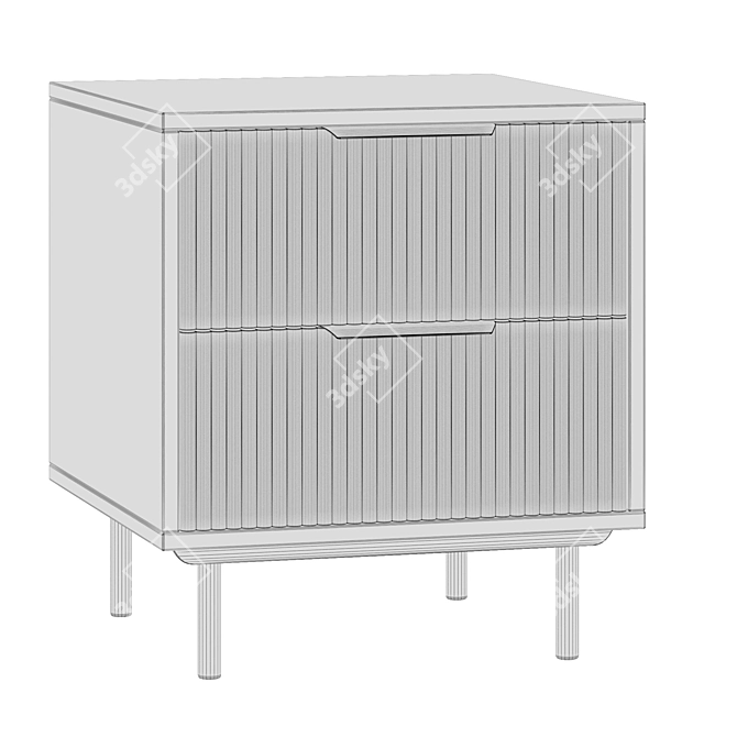 Levante White Bedside Cabinet & Vanity Set 3D model image 6