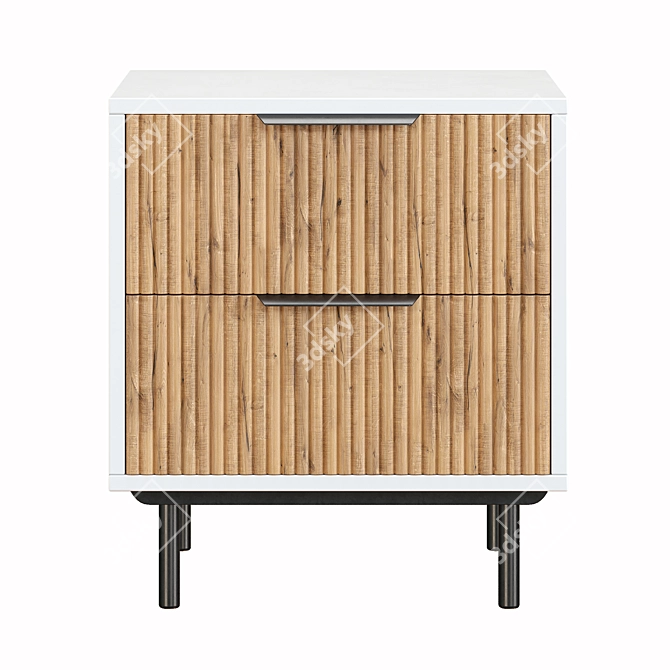 Levante White Bedside Cabinet & Vanity Set 3D model image 7