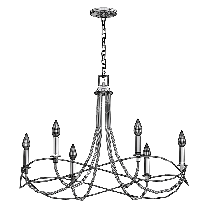 Elegant Sonnet Chandelier Fixture 3D model image 2