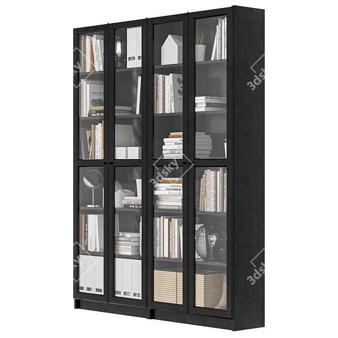 IKEA BILLY/OXBERG Bookcase Set 3D model image 4