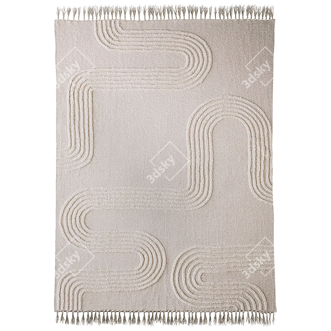 Maze Hilo Tufted Rug - Rustic Elegance 3D model image 1