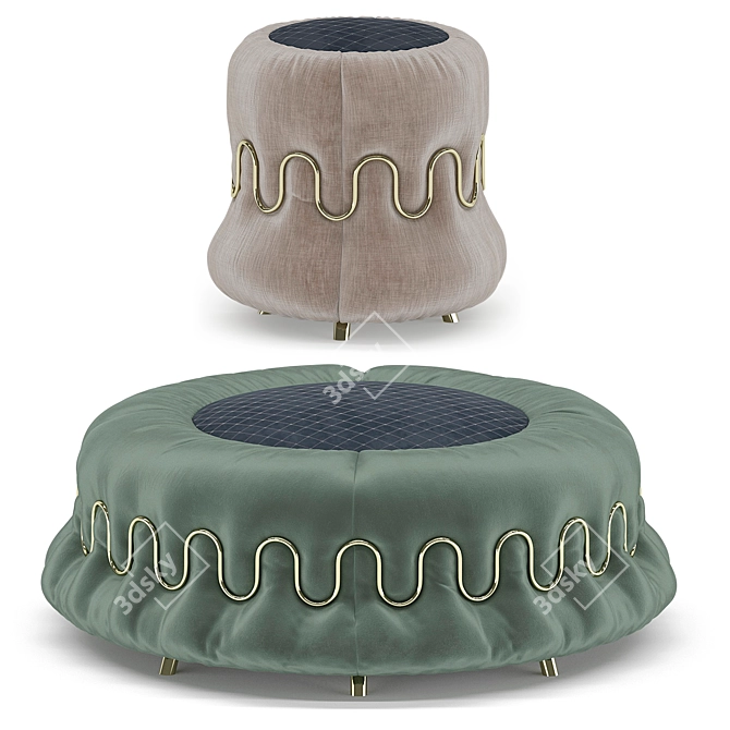 UFO Pouf Set, Premium Design 3D model image 1