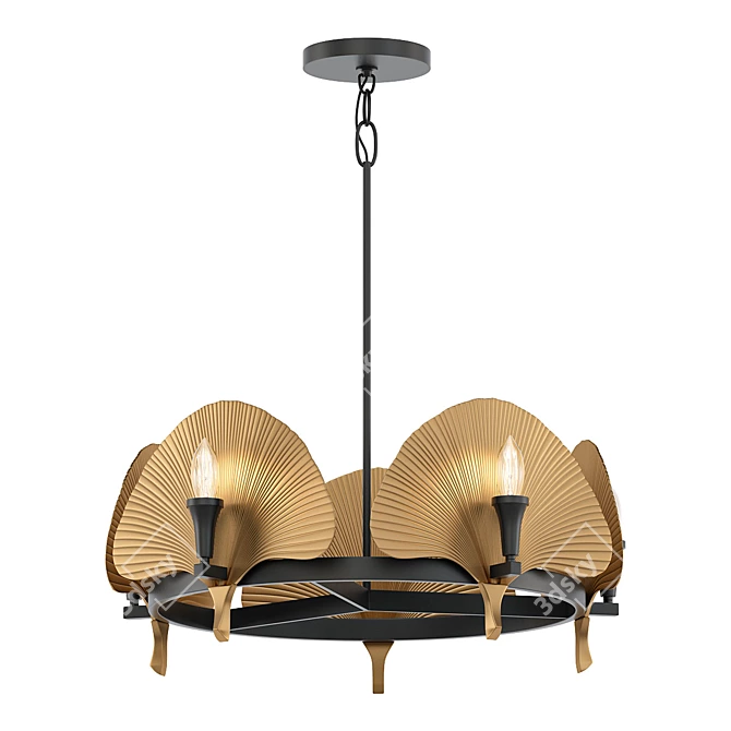 Museum Bronze Gold Chandelier 3D model image 1