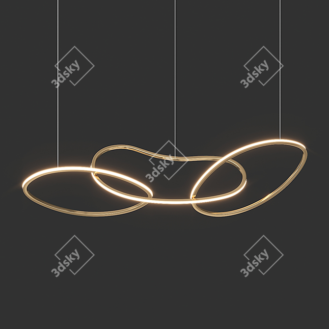 Intersecting LED Ring Installation 3D model image 2