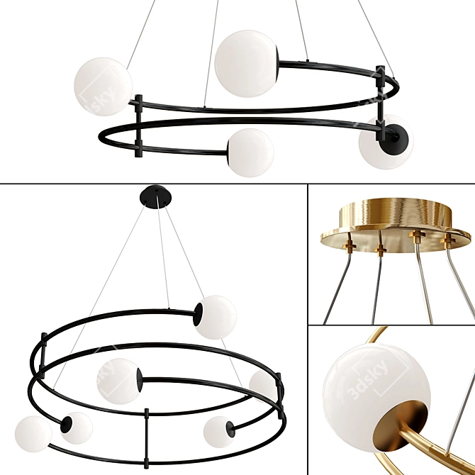 MOD317PL Glass Pendant Lamp 3D model image 1