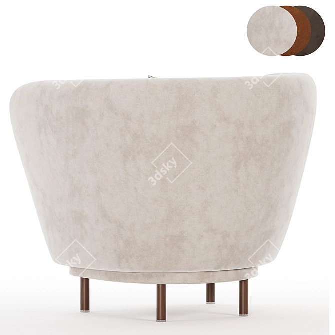 Luxury Dandy Armchair in Gray 3D model image 5