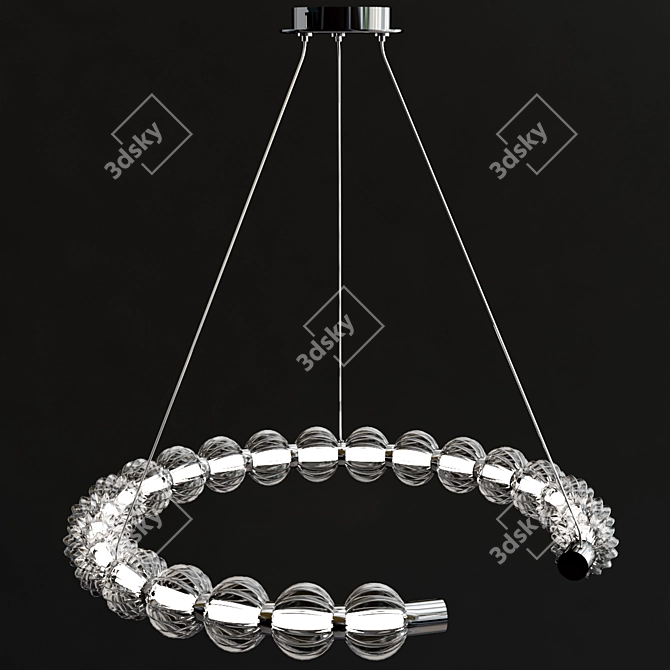 Amulet Blown Glass LED Pendant 3D model image 3