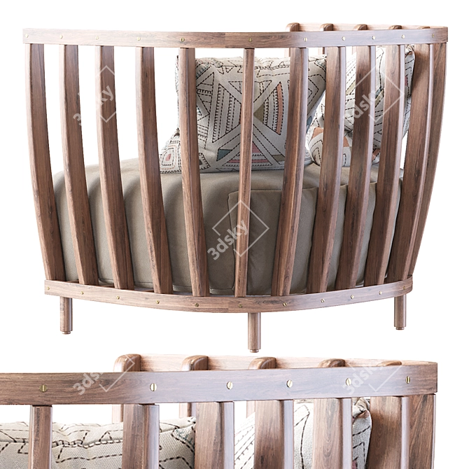 Swing Teak Garden Armchair 2013 3D model image 4