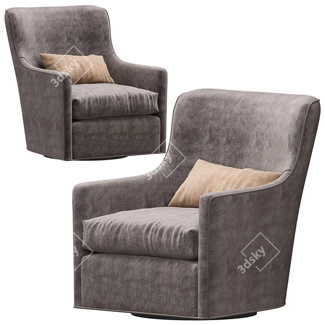 Modern Swivel Lounge Chair 3D model image 3