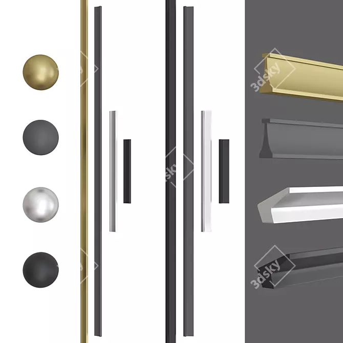 Eureka Furniture Handle Set - Various Sizes and Finishes 3D model image 3