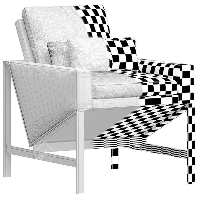 Modern Atticus Armchair in Grey 3D model image 3