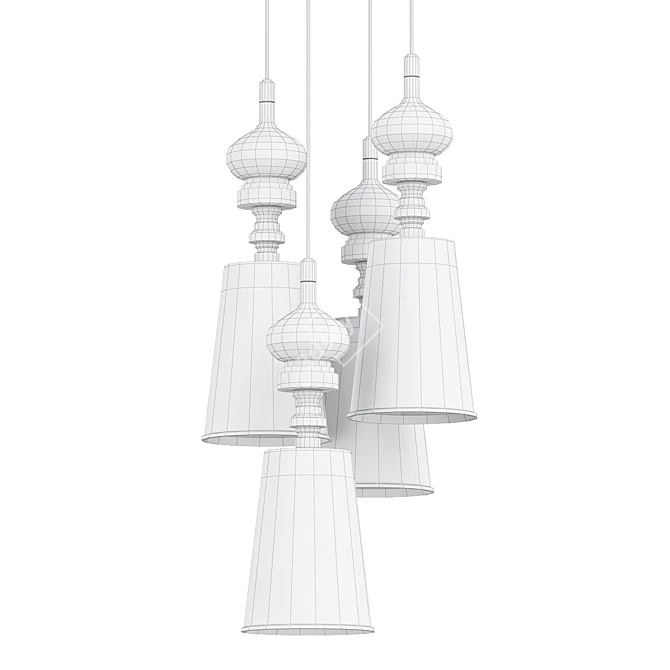 Josephine Pendant Light D18 White 3D model image 3