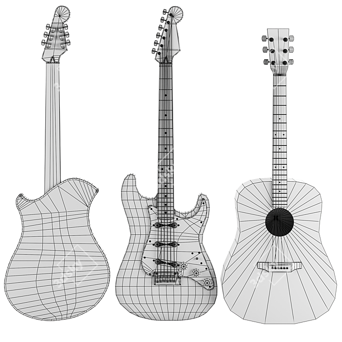 2015 Guitar Model for 3Ds Max 3D model image 4