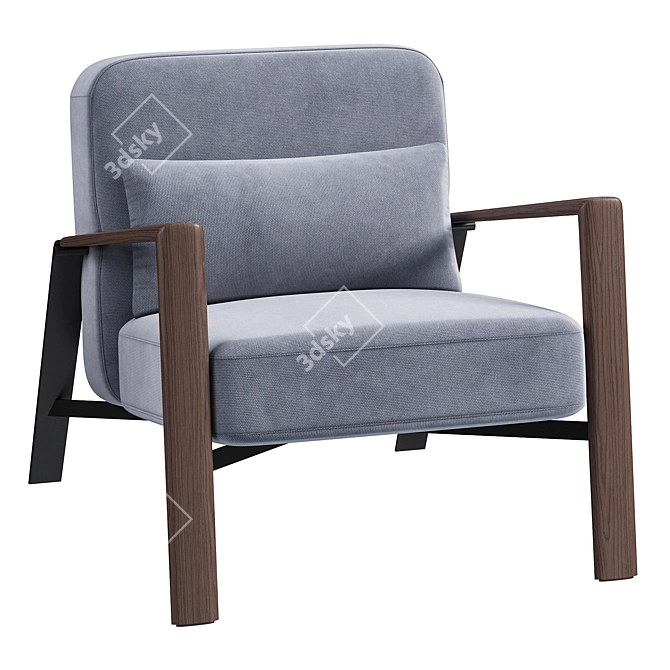 Stylish Luis Nicoline Armchair Fbx 3D model image 2