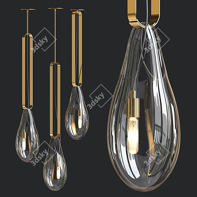 Coiled Glass Pendant Light 3D model image 2