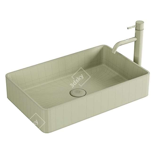 Neoro N50 Easy-Care Washbasin 3D model image 2