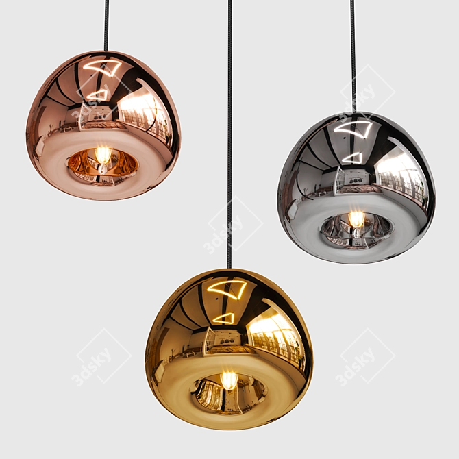 Modern Metal Pendant Light Fixture 3D model image 2