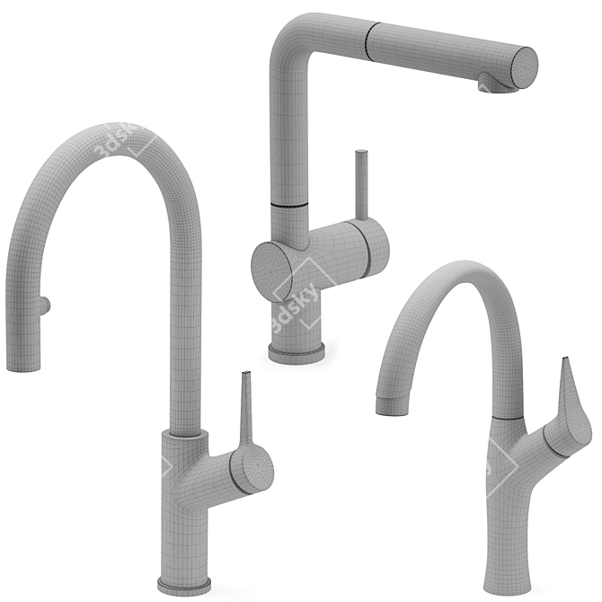 Modern Kitchen Faucet 3D Model 3D model image 5