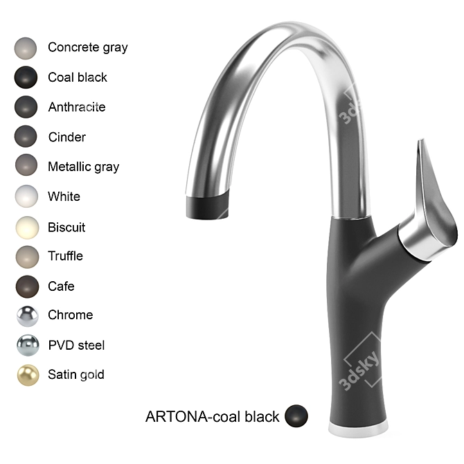 Modern Kitchen Faucet 3D Model 3D model image 6