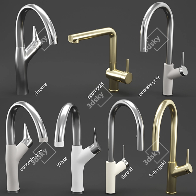 Modern Kitchen Faucet 3D Model 3D model image 10