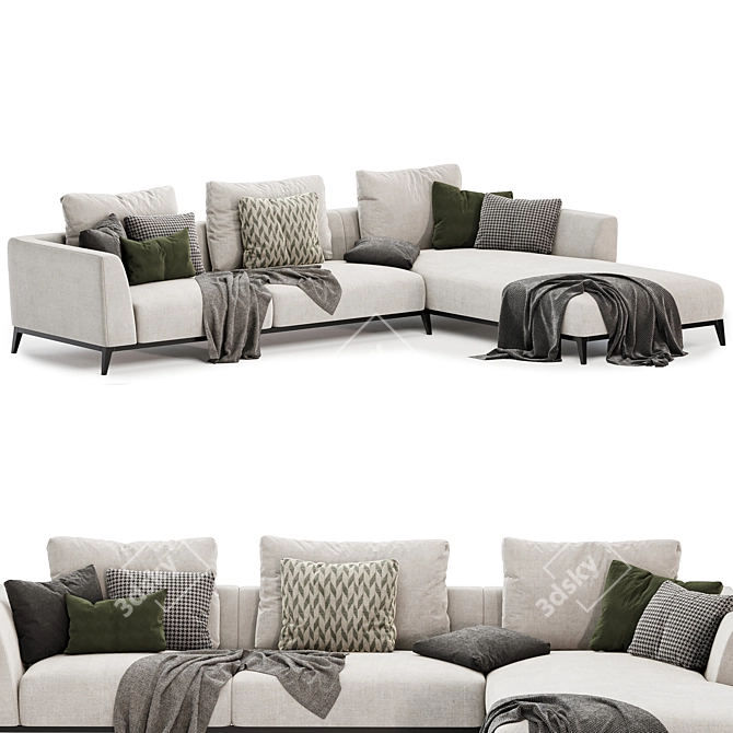 Luxury Comfort: OLIVIER Sectional Sofa 3D model image 2