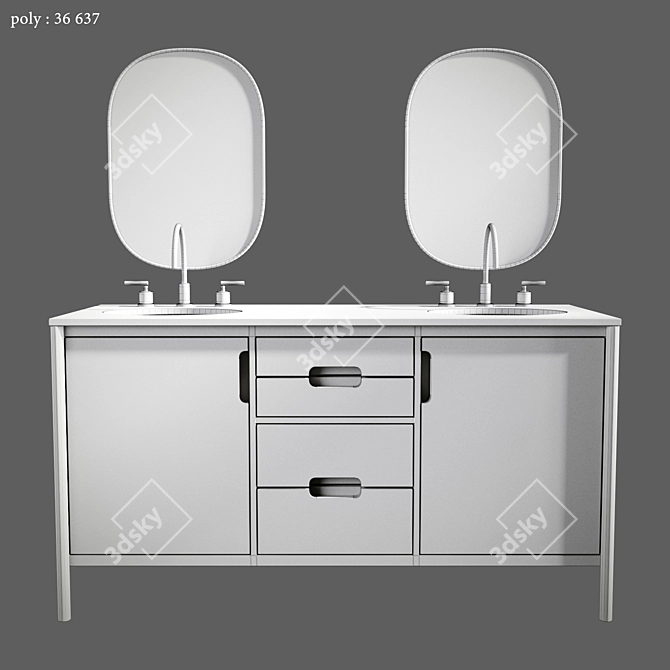 Manzanita 60 Double Sink Vanity 3D model image 5