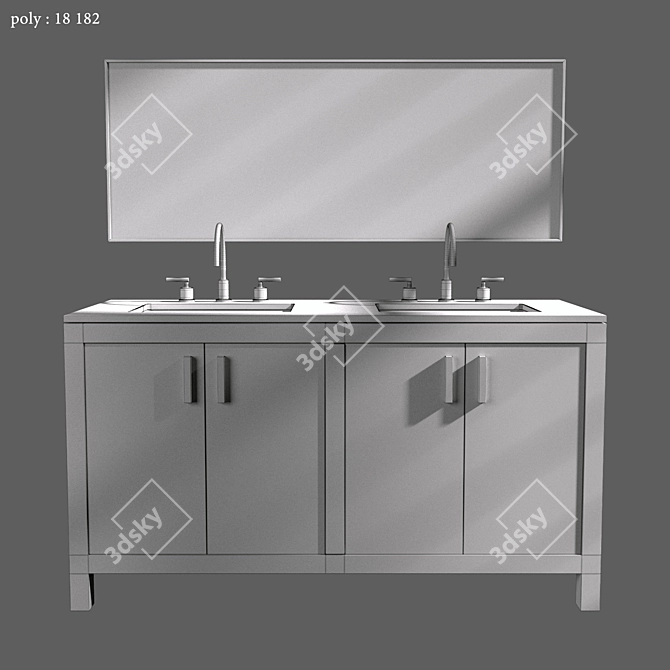 Elegance 60" Dual Basin Vanity 3D model image 5