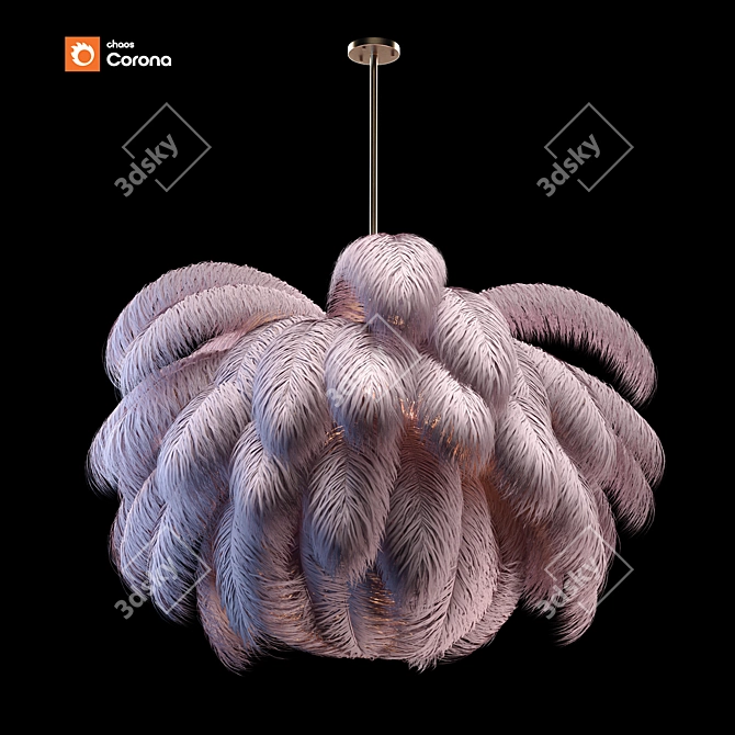 Modern Feather Chandelier 3D Model 3D model image 1