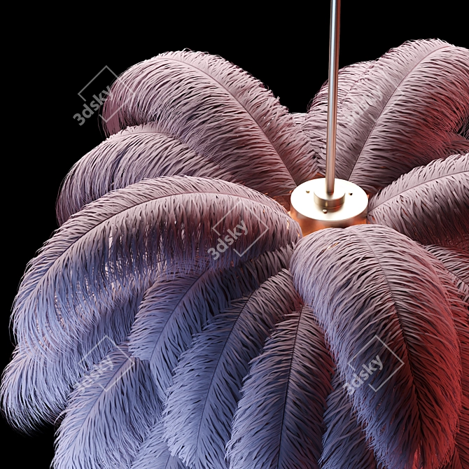 Modern Feather Chandelier 3D Model 3D model image 2