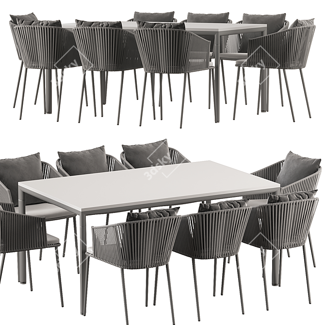 Title: CANE-LINE MOMENTS Dining Table 3D model image 2