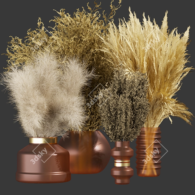 Premium Dried Flower Bouquet 3D 3D model image 1