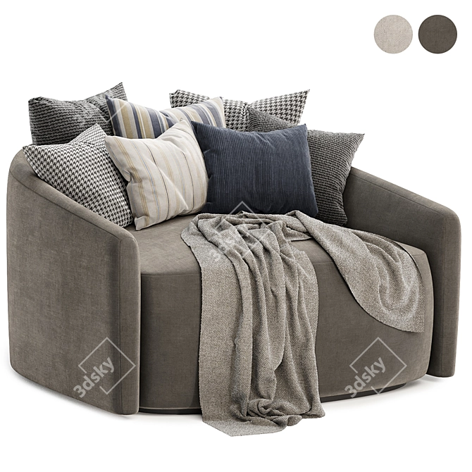 Cozy Media Lounger 3D model image 2