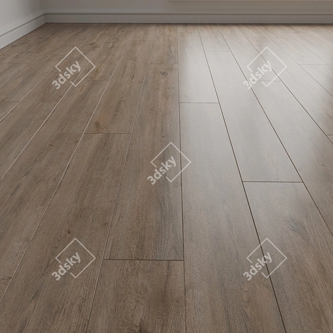 Dark Light Parquet Laminate Engineered Wood 3D model image 1