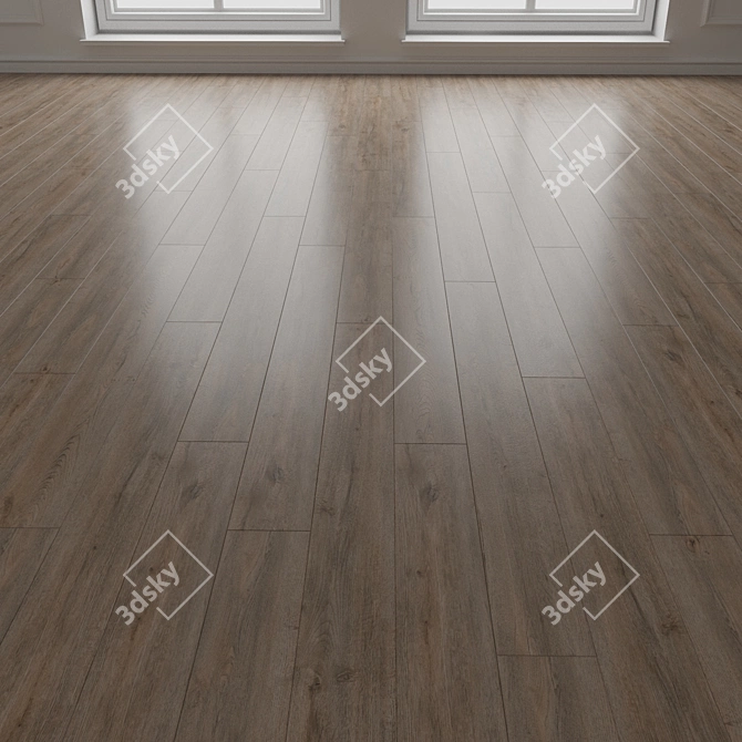 Dark Light Parquet Laminate Engineered Wood 3D model image 3