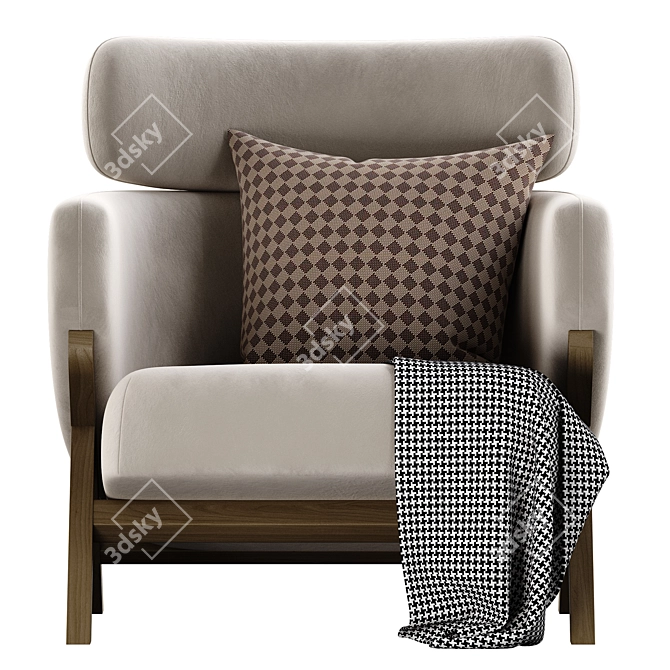 Sleek Cordial StudioF Armchair 3D model image 2