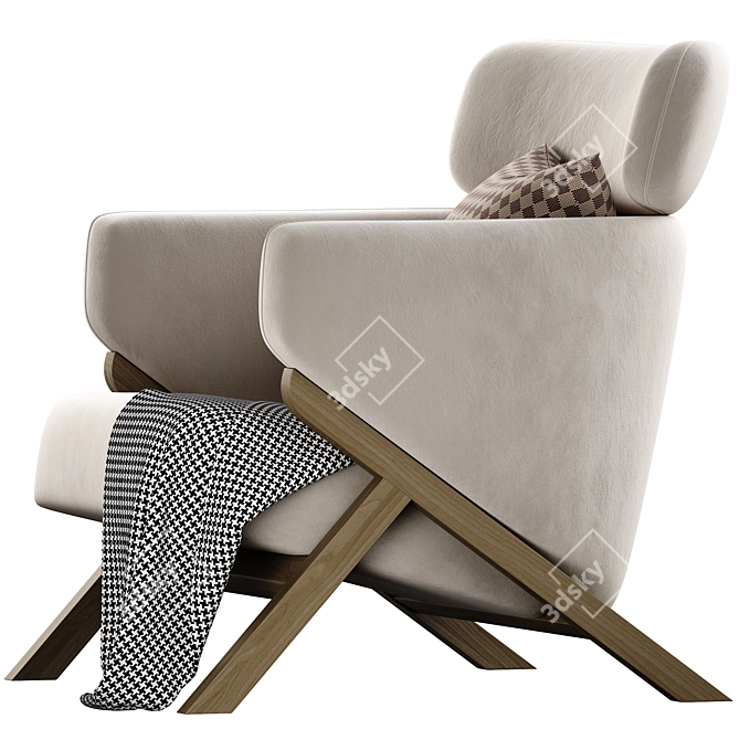 Sleek Cordial StudioF Armchair 3D model image 3