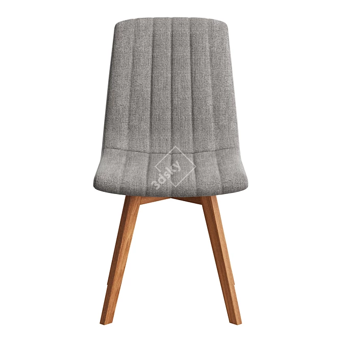 Retro Dining Chairs with Taupe Upholstery 3D model image 2