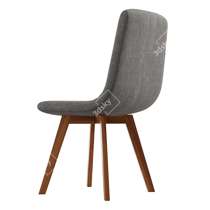 Retro Dining Chairs with Taupe Upholstery 3D model image 4