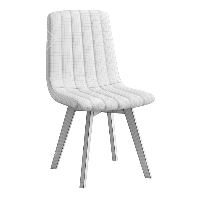 Retro Dining Chairs with Taupe Upholstery 3D model image 6