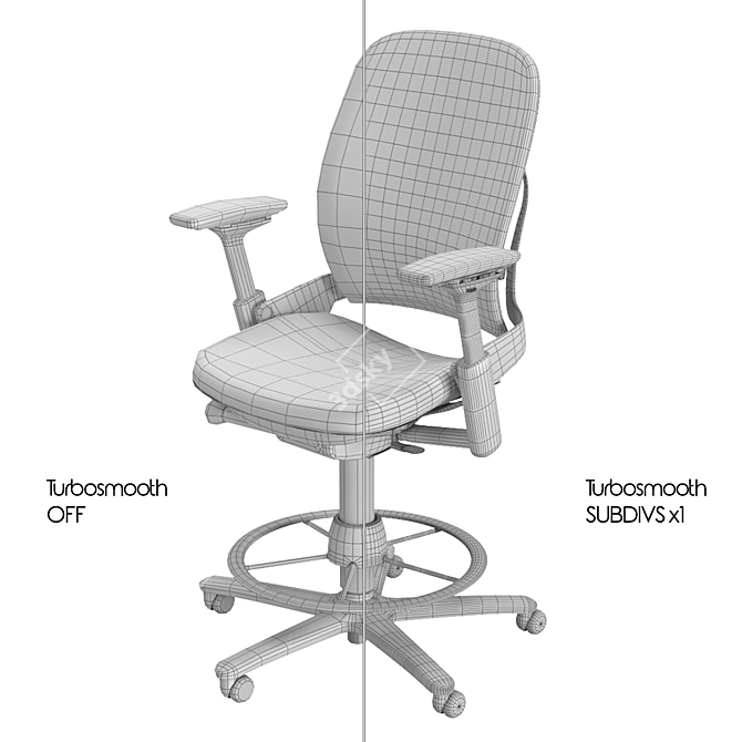 Steelcase Leap Stool Mesh Upgrade 3D model image 3