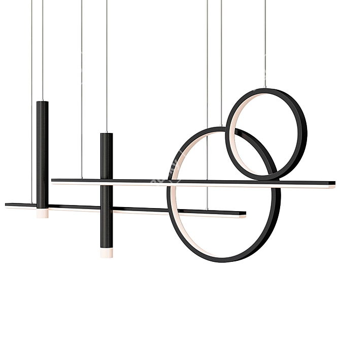Minimalist Circle Pendant Chandelier 3D model image 2