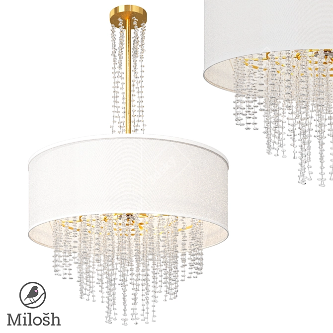 Elegant MILOSH Gold Chandelier 3D model image 3