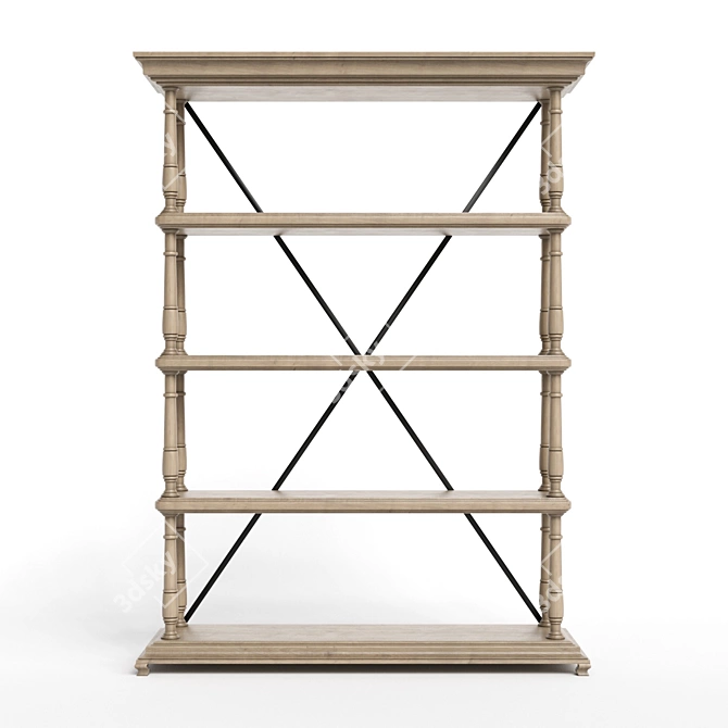 Castello 3-Shelf Storage Rack 3D model image 2