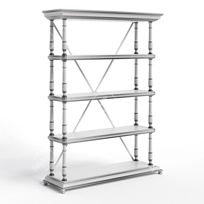 Castello 3-Shelf Storage Rack 3D model image 3