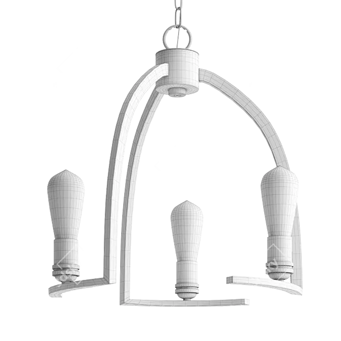 Vintage Bronze Kinder Chandelier 3D model image 2
