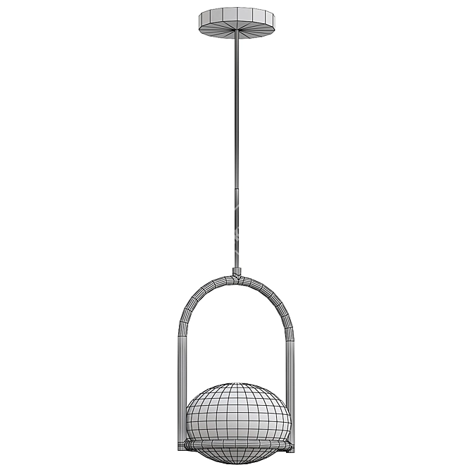 Modern Coco Single Pendant Light 3D model image 2