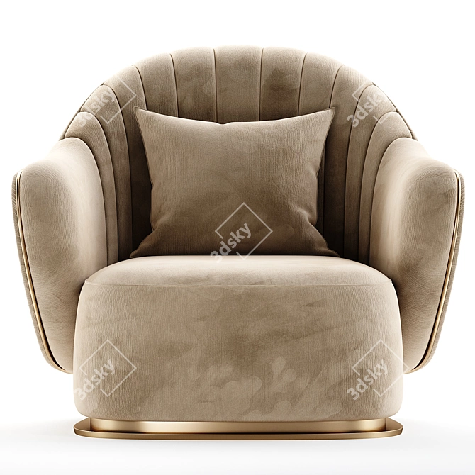 Elegant Modern Adele Armchair 3D model image 2